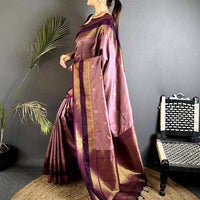 Regal Onion Shade Gadwal Silk Saree