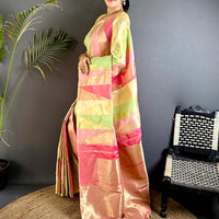 Multicolor Geometric Kanjivaram Silk Saree