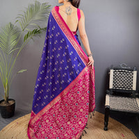 Regal Purple Soft Silk Ikkat Saree
