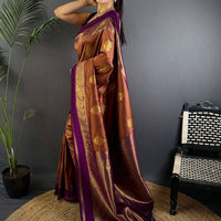 Gold Zari Bantex Border Silk Saree