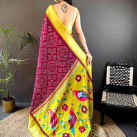 Pink Soft Manipuri Silk Bandhej Saree