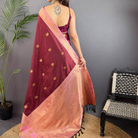 Brown Soft Gadwal Silk Saree