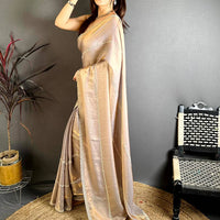 Vibrant Peal Satin Tissue Saree