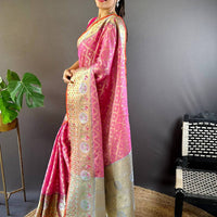 Zari Minakari Kota Doria Saree