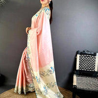 Elegant Tussar Cutwork Digital Saree