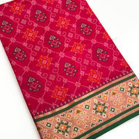 Pink Pochampally Patola Soft Silk Saree