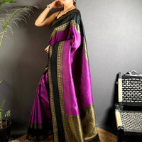 Magenta Banarasi Katan Silk Saree