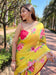 Yellow Pure Satin Georgette with Zircon Swarovski Border Saree