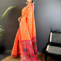 Soft Mul Chanderi Shibori Printed Saree