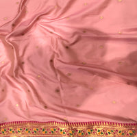 Baby Pink Soft Silk Paithani Meenakari Saree