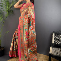 Soft Silk Pashmina Kashmiri Print Saree