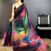 Regal Freehand Abstract Chinnon Saree