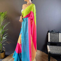 Vibrant Poly Chiffon Swaroki Work Saree