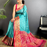 Rama Banarasi Minakari Katan Silk Saree