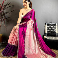 Radiant Peal Satin Tissue Saree