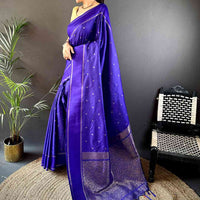 Royal Purple Soft Silk Kolam Print Saree