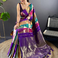 Geometrical Design Kanjivaram Silk Saree