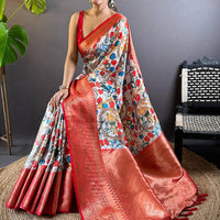 Elegant Kanchi Zari Kalamkari Silk Saree