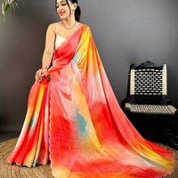 Majestic Freehand Abstract Chinnon Saree