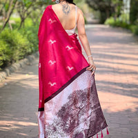 Rani Soft Silk Saree With Postar Weaving Zari Pallu