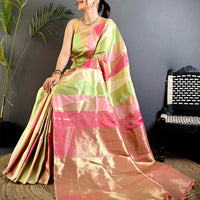 Multicolor Geometric Kanjivaram Silk Saree
