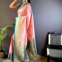 Baby Pink Soft Silk Kanjivaram Saree