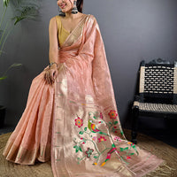Royal Minakari Weave Soft Organza Paithani Saree