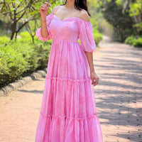 Rose Pink Floral Printed Dress