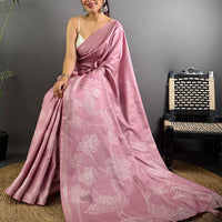 Tussar Ghicha Silk Floral Patchwork Saree