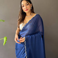 Blue Rangoli Silk Saree