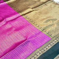 Magenta Banarasi Katan Silk Saree