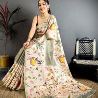 Regal Pichwai Border Semi Tussar Saree