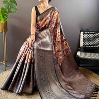 Heritage Bloom Kalamkari Silk Saree