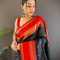 Premium Black Kanchi Rettepetta Sarees