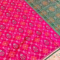 Pink Pochampally Patola Soft Silk Saree