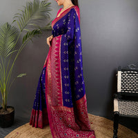 Regal Purple Soft Silk Ikkat Saree