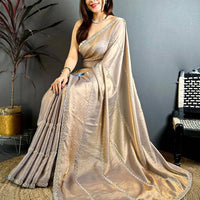 Vibrant Peal Satin Tissue Saree
