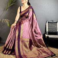 Regal Onion Shade Gadwal Silk Saree