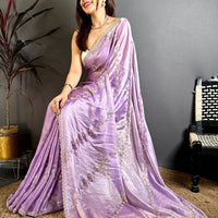 Majestic Peal Satin Tissue Saree