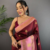 Brown Soft Gadwal Silk Saree