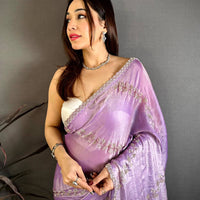 Majestic Peal Satin Tissue Saree