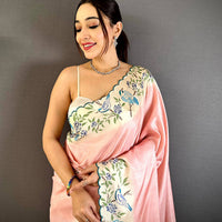 Elegant Tussar Cutwork Digital Saree