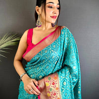 Rama Banarasi Minakari Katan Silk Saree