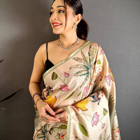 Regal Pichwai Border Semi Tussar Saree