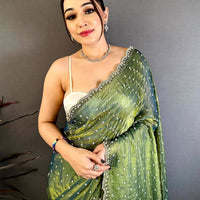 Royal Pearl Zircon Embellished Saree