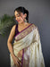 White Soft Silk Feather Saree
