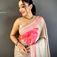Artistic Swarovski Chinnon Floral Saree