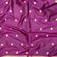 Purple Gold Zari Peacock Butta Soft Silk Saree
