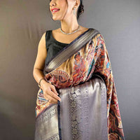 Heritage Bloom Kalamkari Silk Saree
