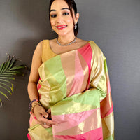 Multicolor Geometric Kanjivaram Silk Saree
